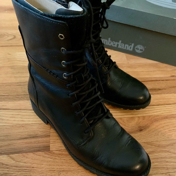 Timberland Women's Black Leather Banfield Boots Size 7.5 - Picture 5 of 11